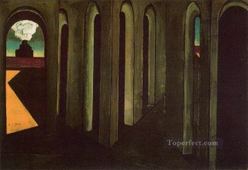 ジョルジョ・デ・キリコ Painting - 不安な旅 1913年 ジョルジョ・デ・キリコ 形而上学的シュルレアリスム